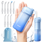 Water Flosser for Orthodontics Teeth Cleaning - Portable Electric Oral Irrigator Pick for Braces, Travel, Kids, with 3 Modes 8 Pressure Settings, 8 Tips, 150ML, IPX7, Gradient Blue - PERSMAX