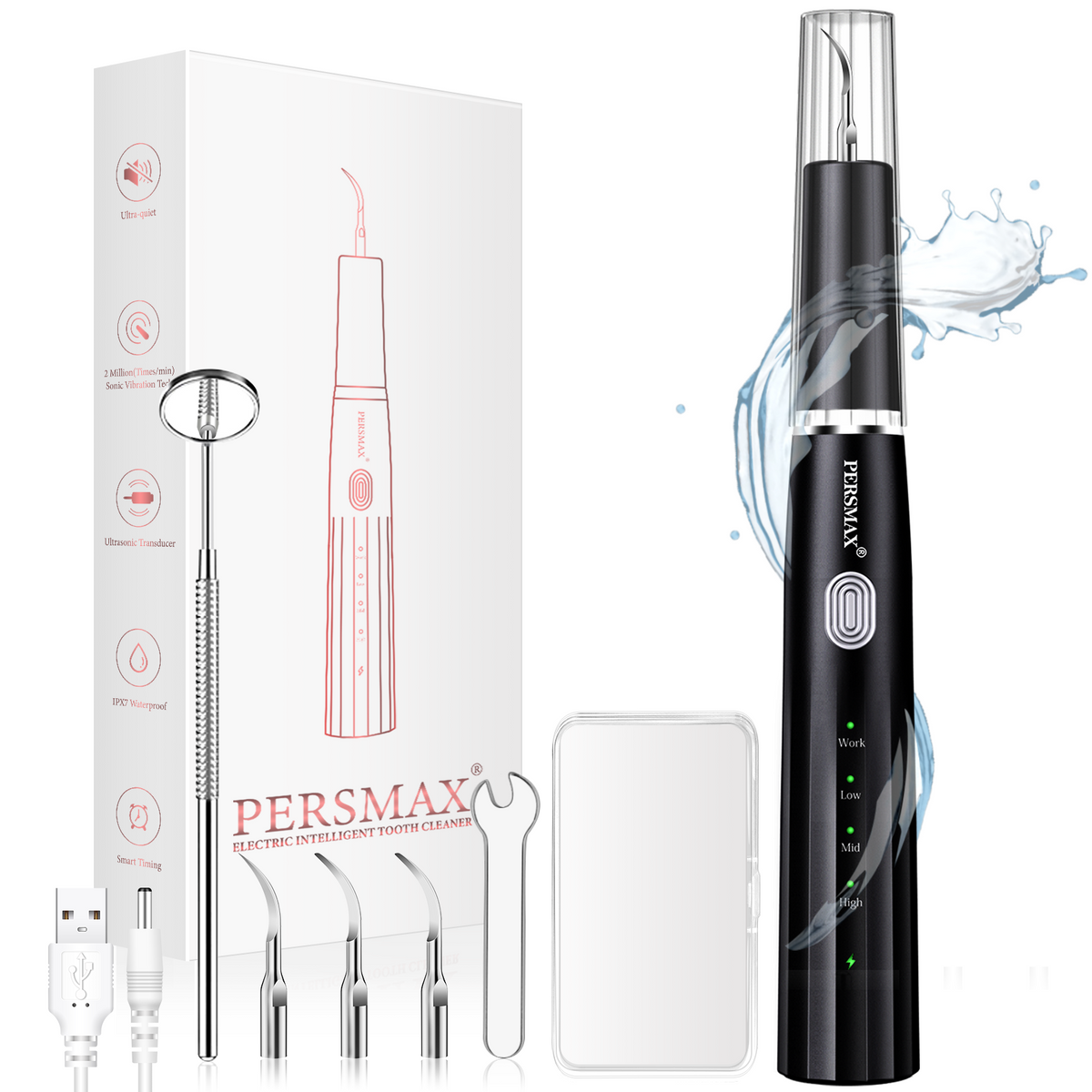 PERSMAX |Black Ultrasonic Dental Calculus Remover